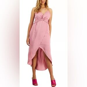 Pink Wrap Maxi Dress
